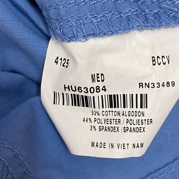 Landau Stretch V-Neck Scrub Top Ceil Blue 4 Pockets Healthcare Nurses Uniform - Picture 9 of 9